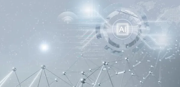 Concept d'intelligence artificielle avec réseau neuronal, données et technologie numérique
