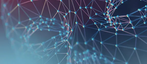 Illustration abstraite d'un réseau neuronal numérique représentant l'intelligence artificielle