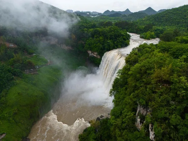 Cascade majestueuse au cœur d'une forêt tropicale luxuriante